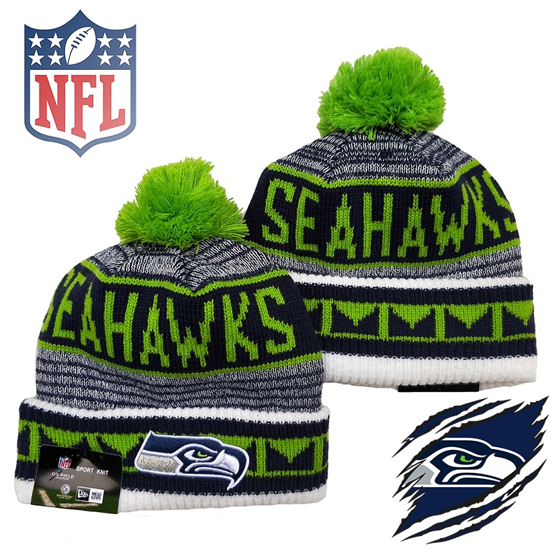 NFL Equipo Seattle Seahawks Bordado Beanies Gorra Gorro Unisex