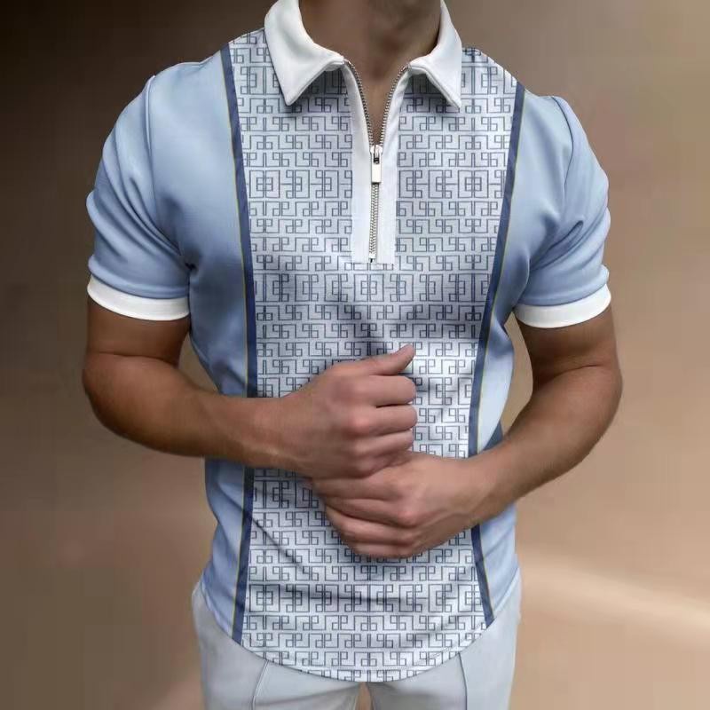 Polo De Manga Corta De Estilo Europeo Americano Para Hombre Camiseta