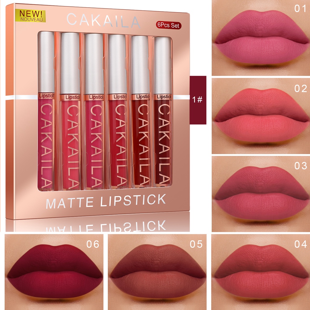 Unids Set Sexy Rojo Mate Terciopelo Brillo Nude L Quido L Piz Labial