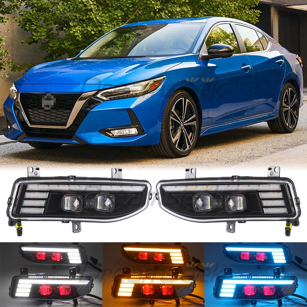 3 Colores LED DRL Luz Diurna Para Nissan Sentra Sylphy 2020 2021 2022