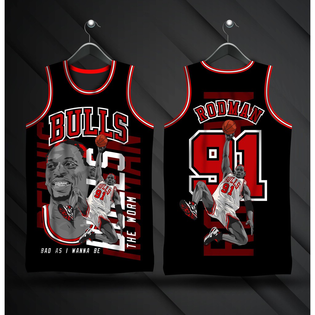 CHICAGO BULLS DENNIS RODMAN Jersey 91 El Gusano Sublimación