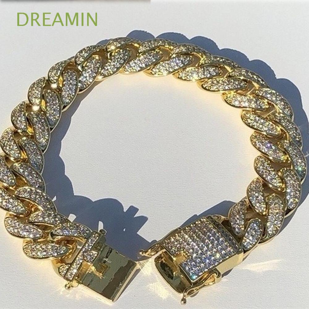 Pulseras De Lujo De Hiphop De Moda Para Hombres Pulsera De Color Dorado