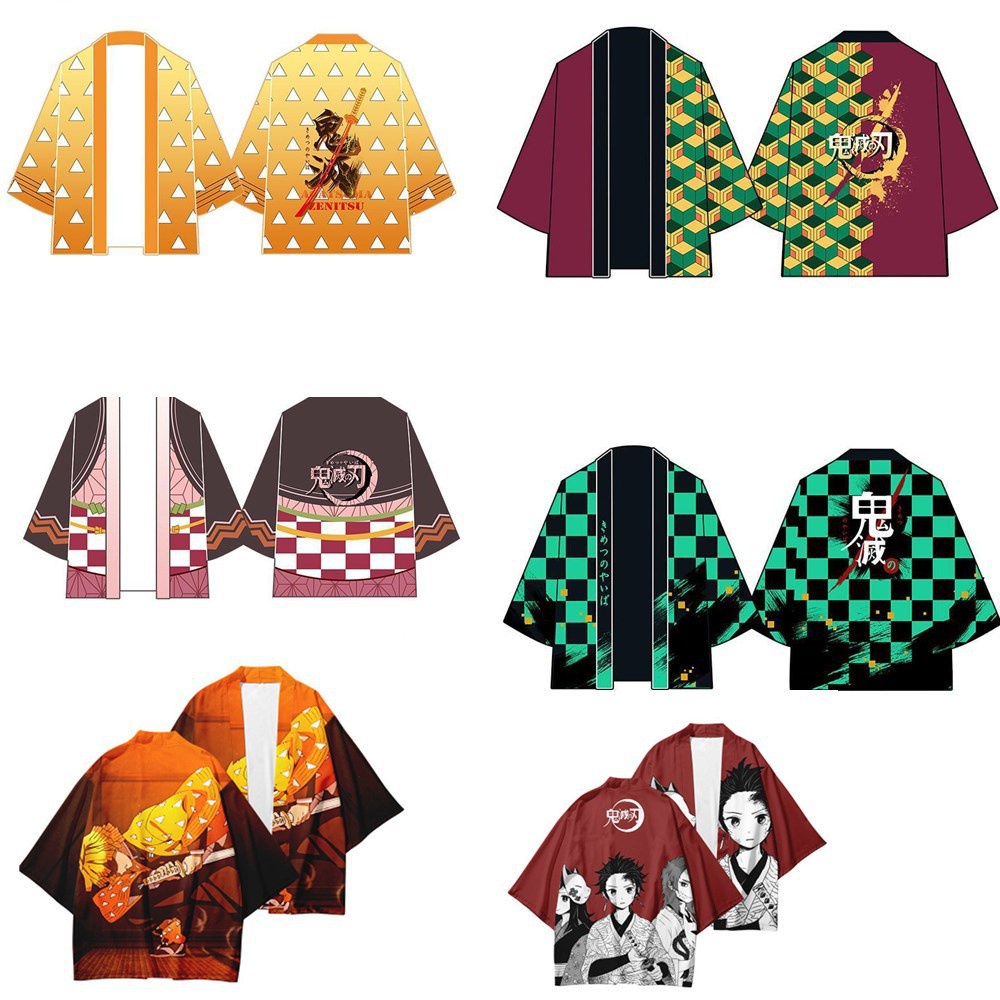 Disfraz De Cosplay Anime Demon Slayer Kimetsu No Yaiba Haori Kimono