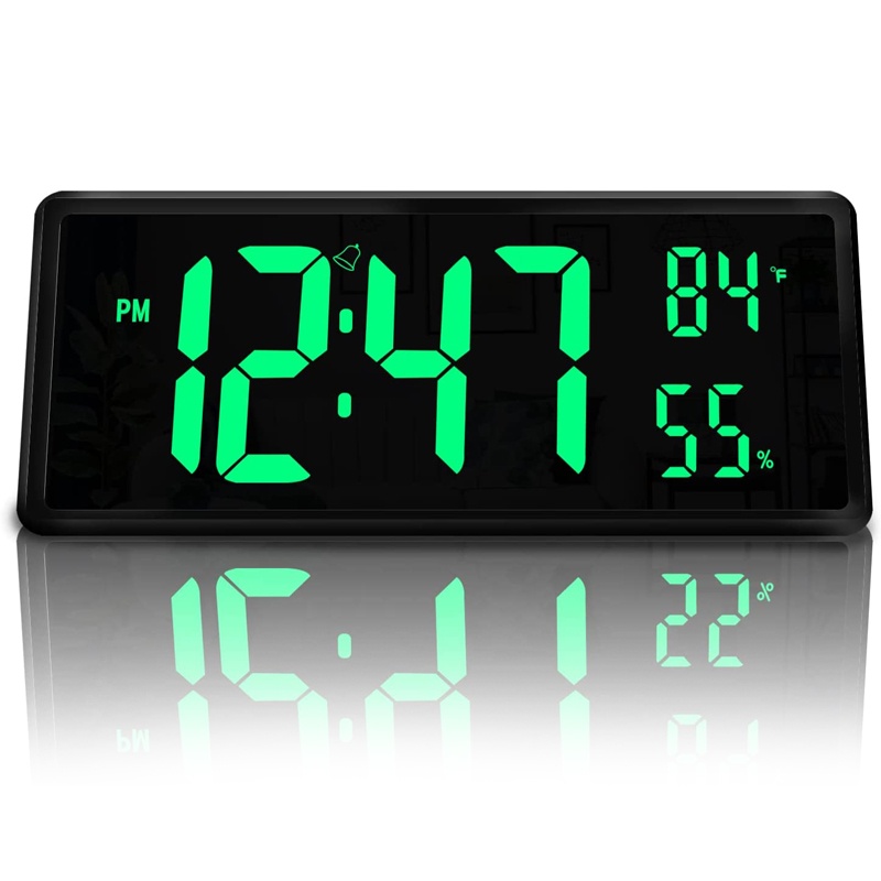 Reloj Digital Pantalla Grande De Pared Con Temperatura Y Humedad De 14