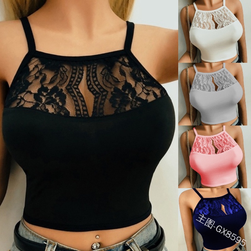 Camisola De Encaje Tubo Sexy De Color S Lido Shopee M Xico