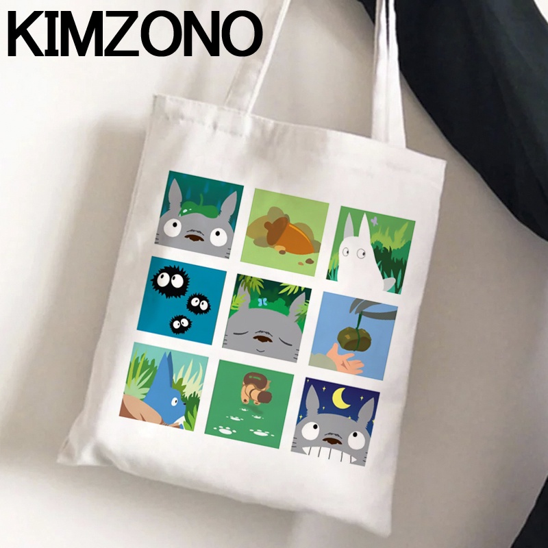 Totoro Shopping Bag Grocery Eco Reusable Shopper Canvas Bolsa Bag Bolsa