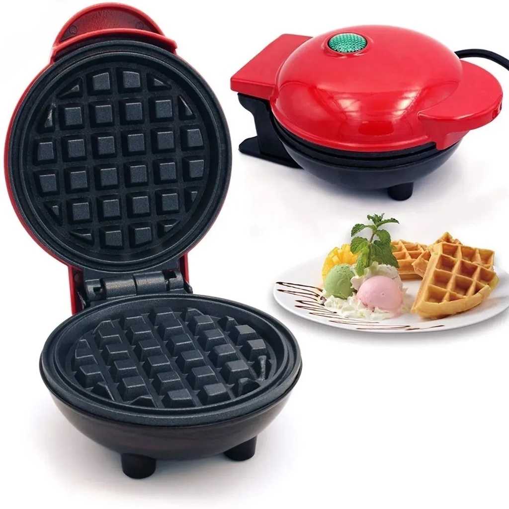 Máquina Pequeña Para Hacer Waffles Para Desayunos Redonda en forma de