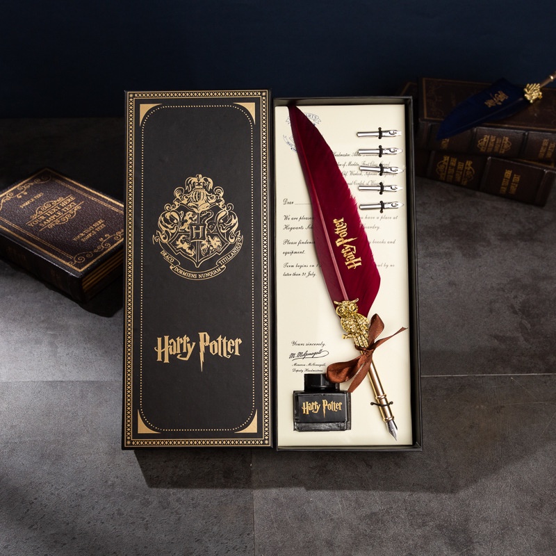 Harry Potter Magic Academy Pluma Set Caja De Regalo Tallada De Agua De