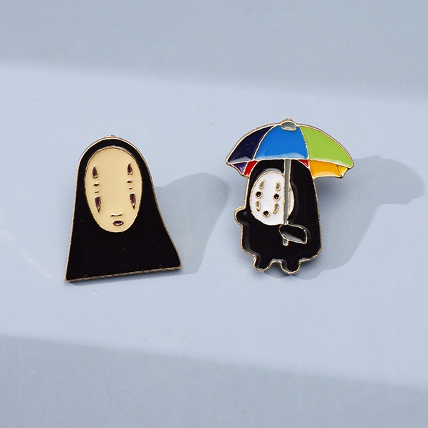 Anime Spirited Away Esmalte Pin Lindo Paraguas Sin Cara Hombre Broche