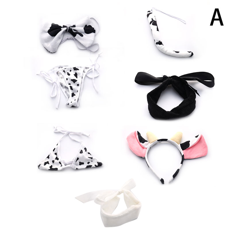 Vastlove Cow Sexy Cosplay Costume Maid Swimsuit Anime Bikini Set Bra