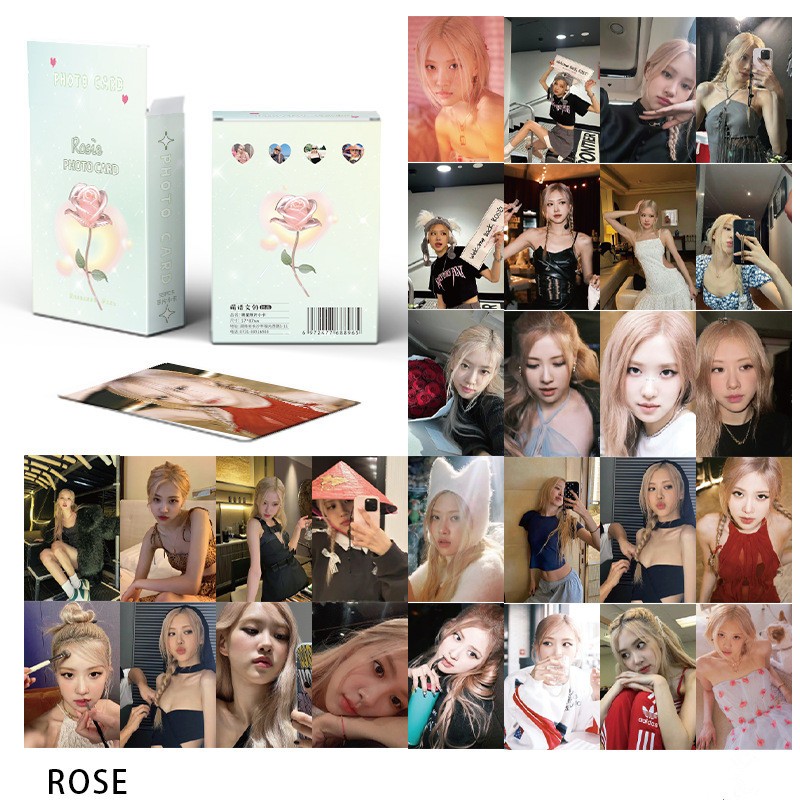 50 Unids Caja BLACKPINK Laser Photocard LISA JENNIE ROSE JISOO Kpop