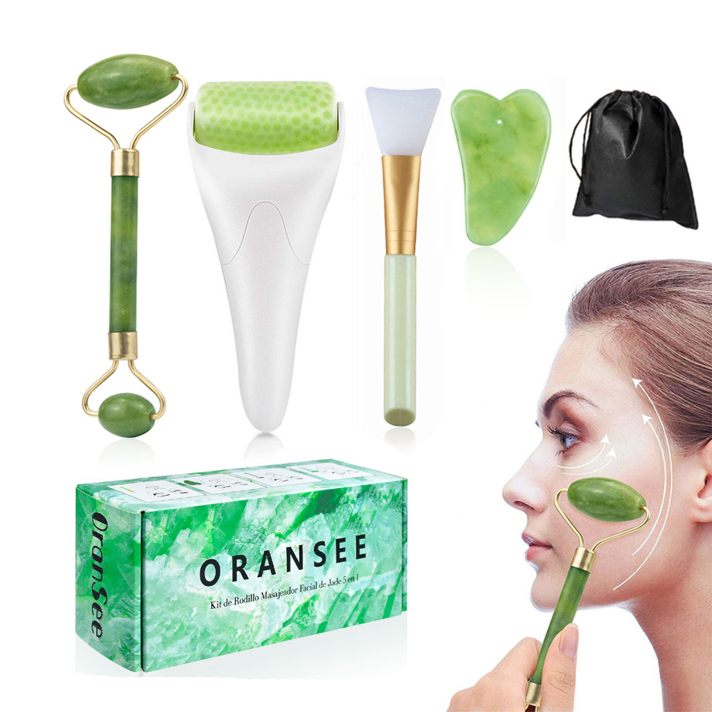 Rodillo Masajeador Facial De Jade Facial Gua Sha Ice Roller For Face