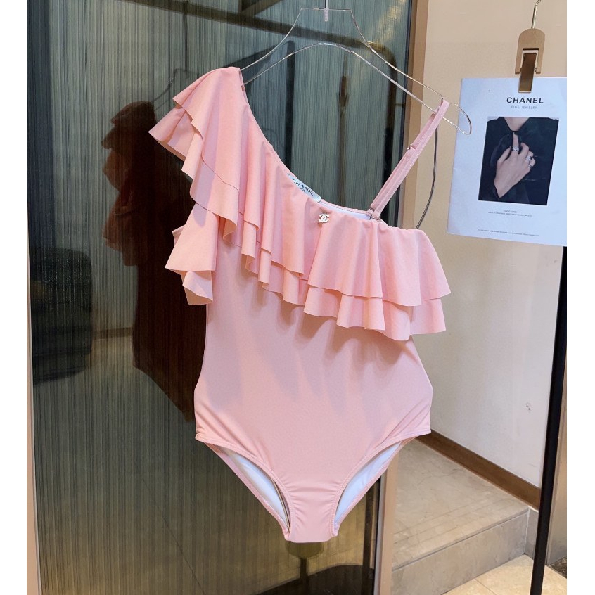 Chanel Ruffled Irregular Traje De Ba O De Una Pieza Bikini Moda Sexy