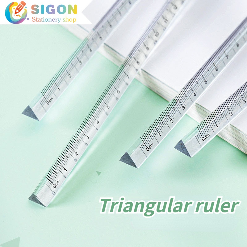 Regla Triangular Tridimensional Transparente Cm Color Creativo Escala