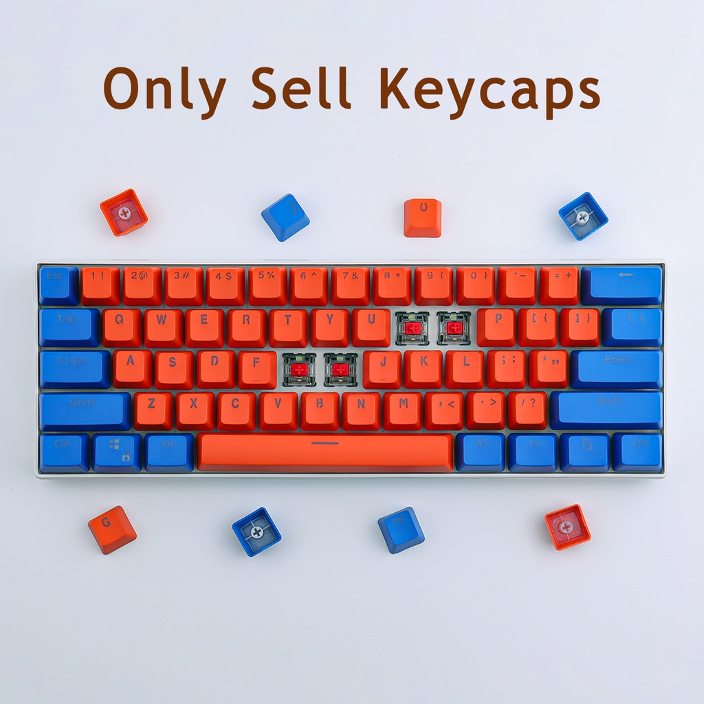 Keycapsolo Teclas Azul Oscuro Naranja Rojo 61 87 104 PBT Specials