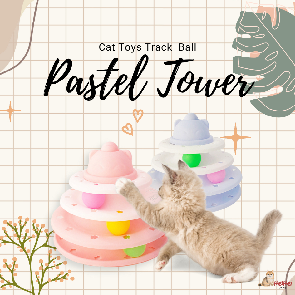 Juguete De Gato Torre De Bola PASTEL De 3 Pisos Juguetes De Pelota De