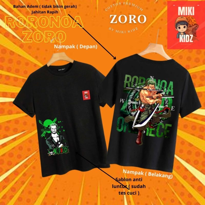 Roronoa ZORO One piece Edition Camiseta Para Niños Material De Algodón