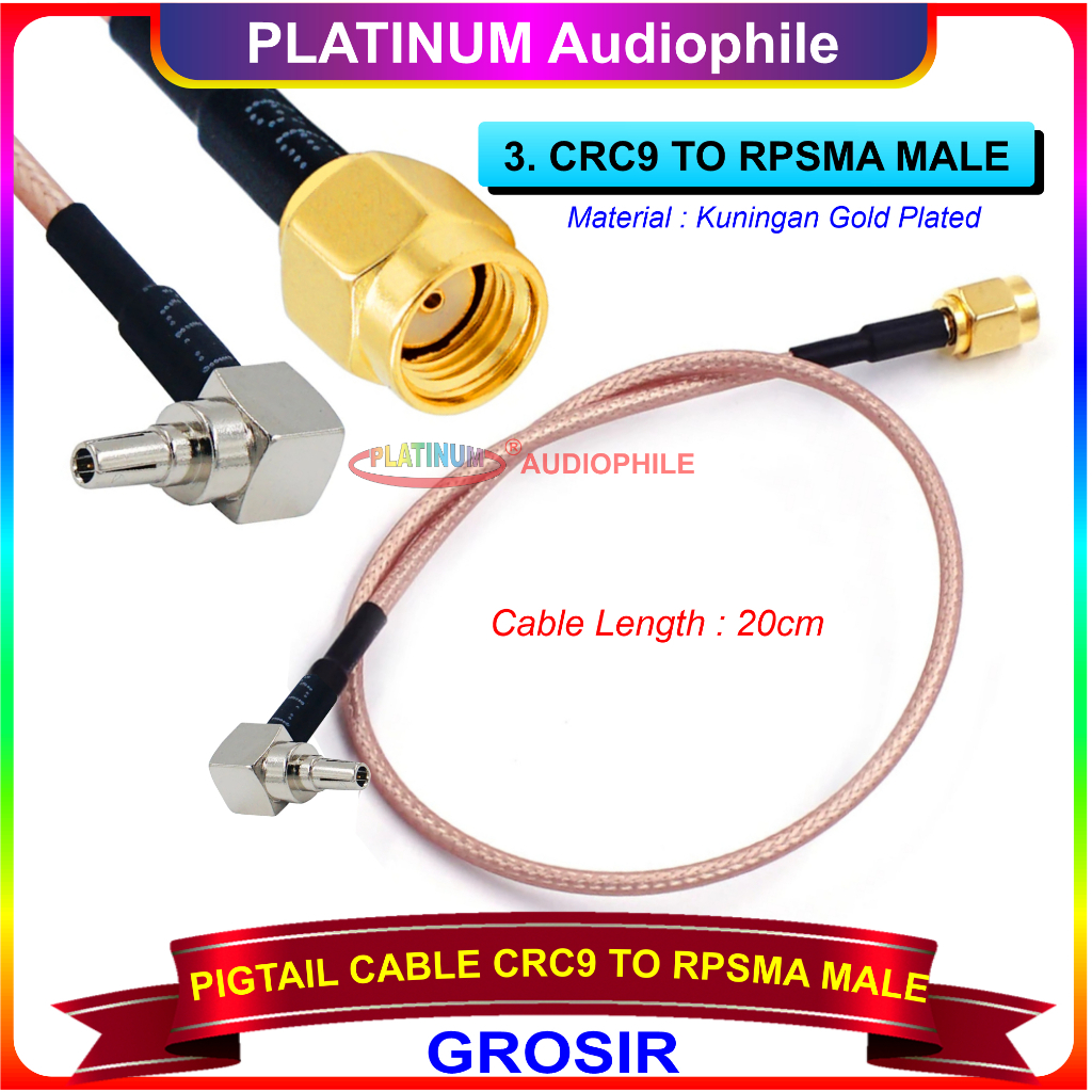 Pigtail CRC9 A RP SMA RPSMA Macho Hembra Cable Conector RF Adaptador