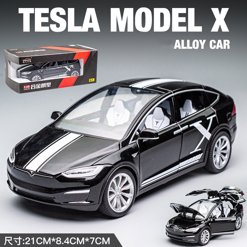 Modelo De Coche De Aleaci N Escala Tesla X Tire Hacia Atr S De