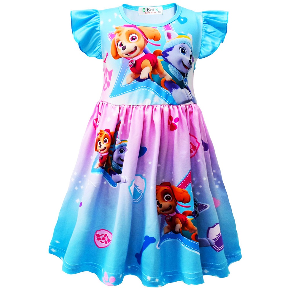 Skye Everest PAW Patrol Niñas Vestidos De Princesa Niños Manga Voladora