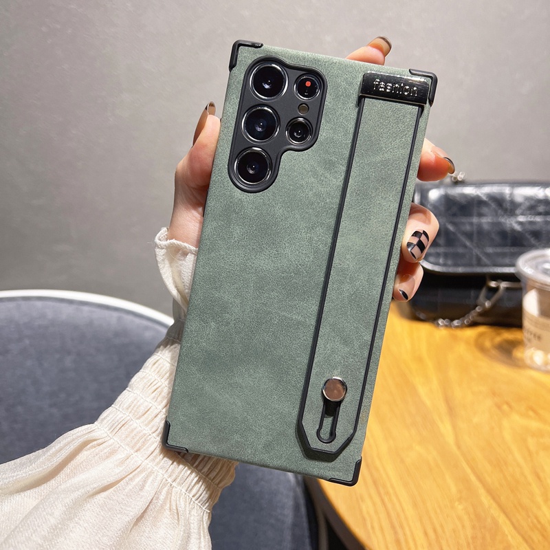 Funda De Lujo De Cuero De Gamuza A Prueba De Golpes Para Samsung Galaxy