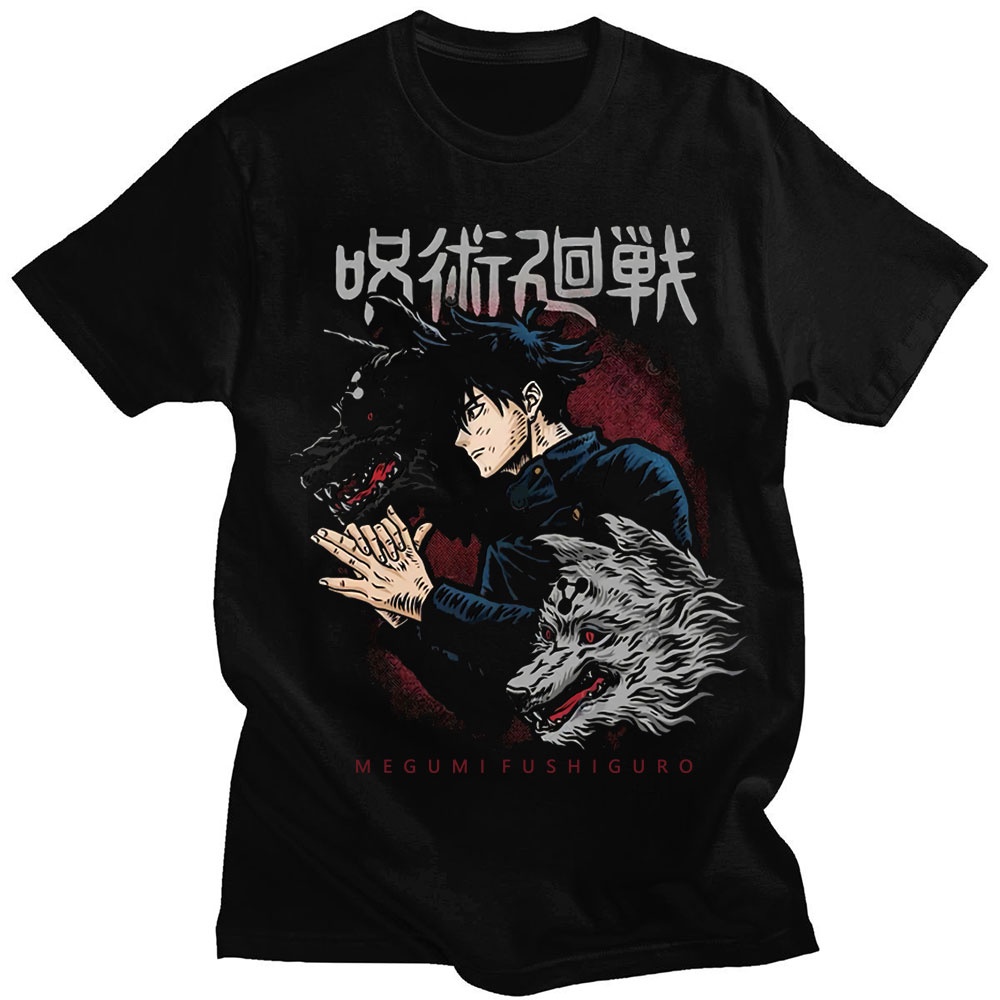 Anime Jujutsu Kaisen Gojo Satoru Megumi Fushiguro Print Camisetas