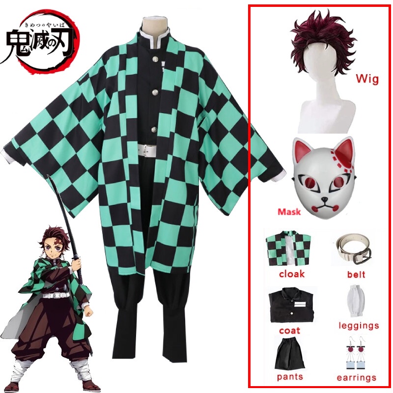 Demon Slayers Kimetsu No Yaiba Tanjirou Kamado Niños Adulto Cosplay