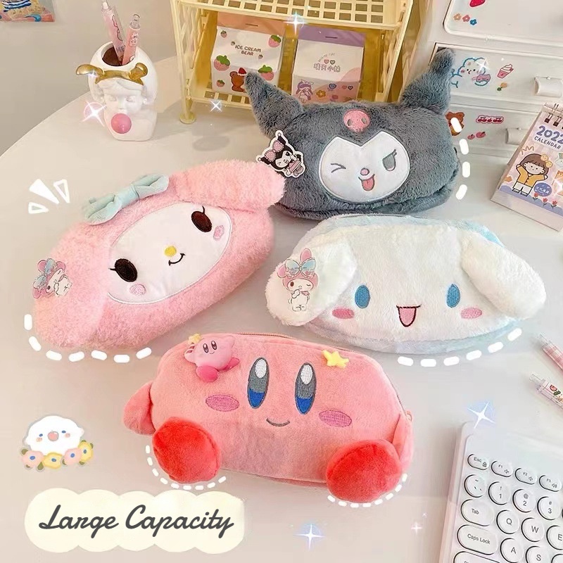 Bolsa De Lápices De Felpa Sanrio Lindo Kirby Kuromi Estuche Gran