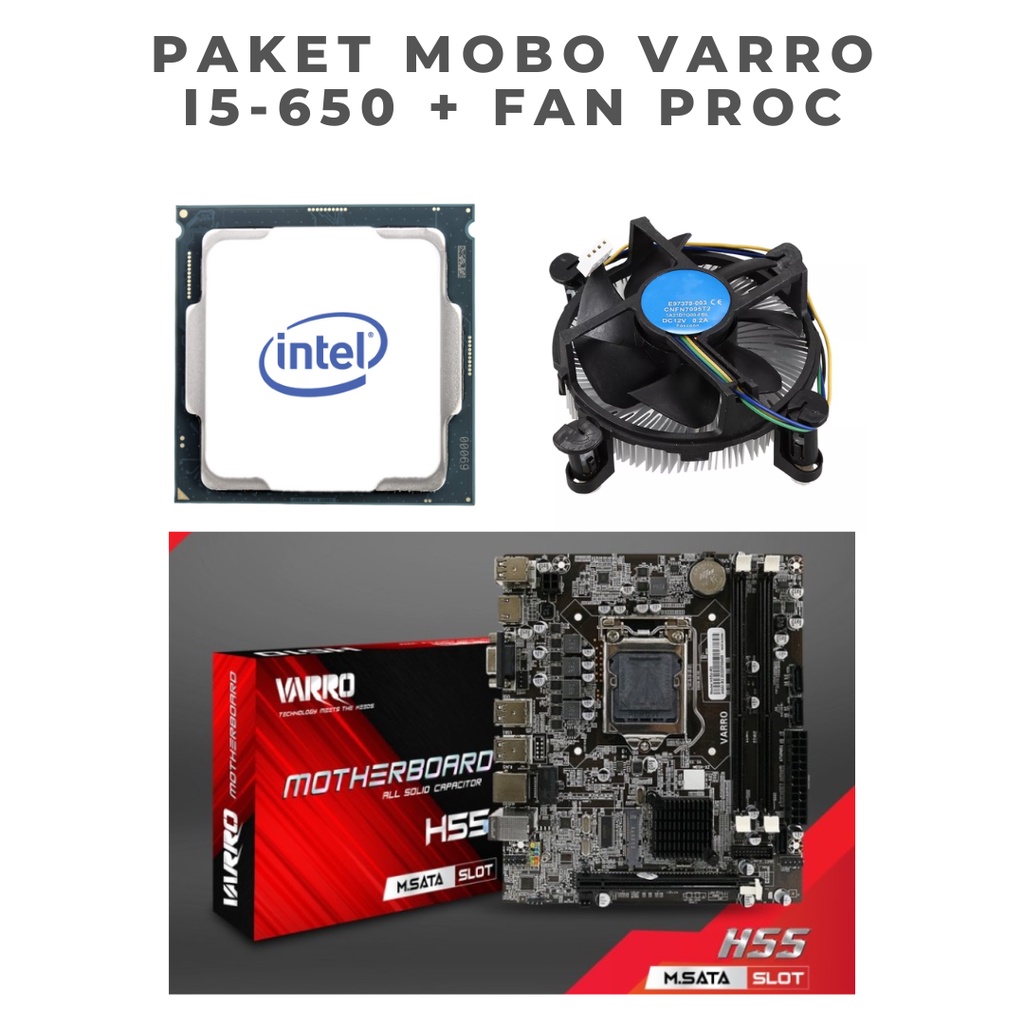 Paquete De Placa Base H55 INTEL CORE I5 650 Procesador De Ventilador