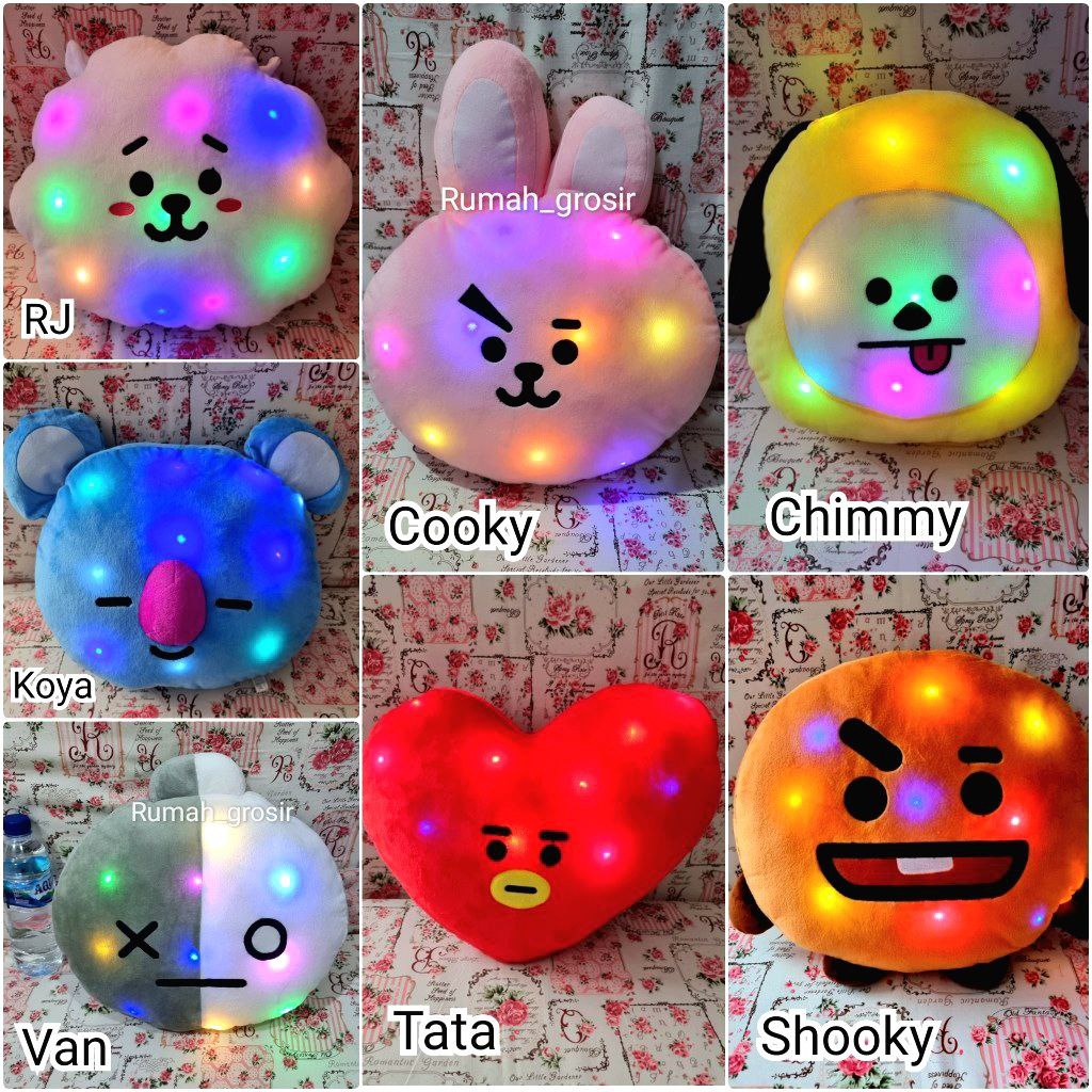 Almohada Muñeca BTS Luz LED Tata Shooky Cooky Chimmy RJ Koya Mang Van K