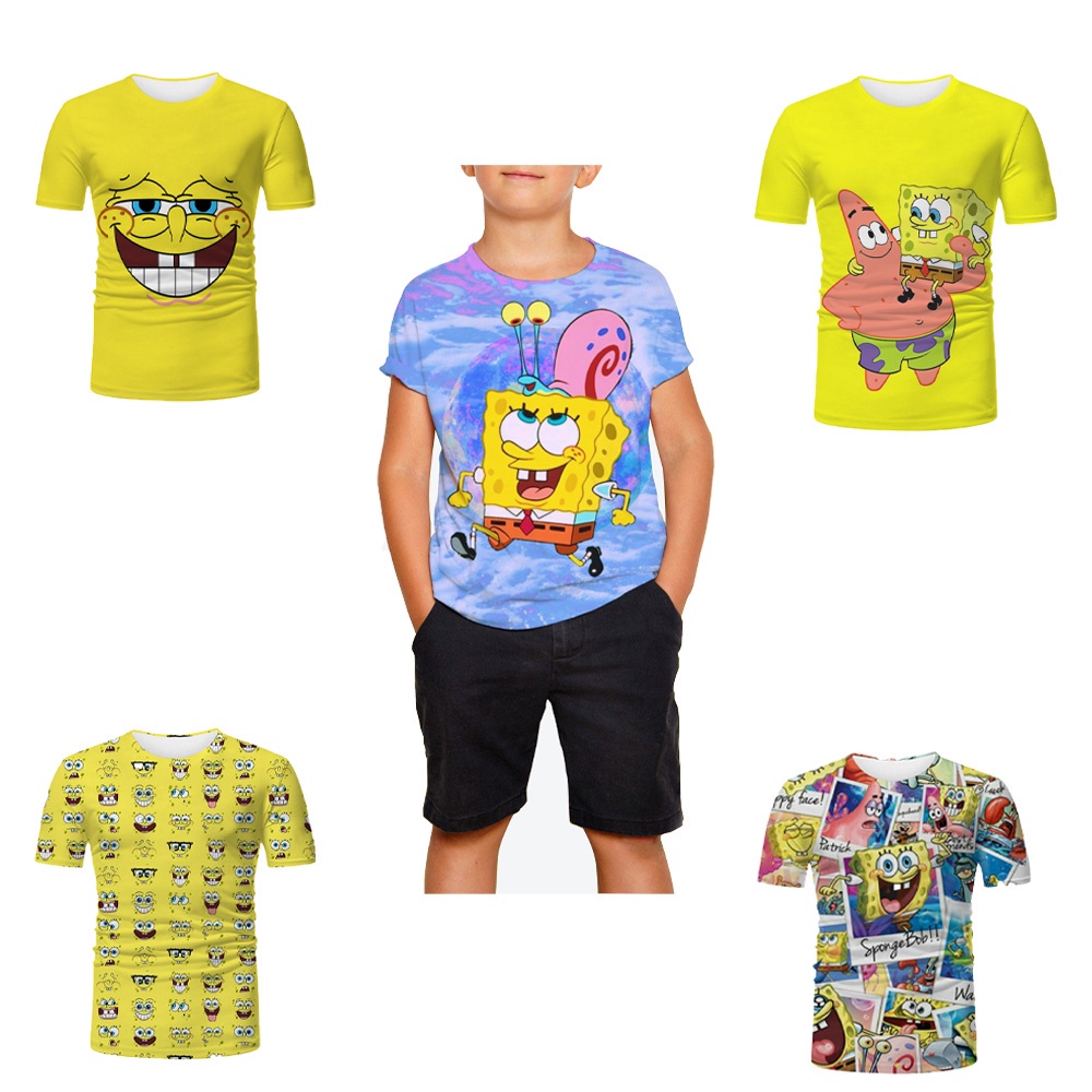 Bob Esponja Squarepants Camiseta De Manga Corta Para Ni Os Y