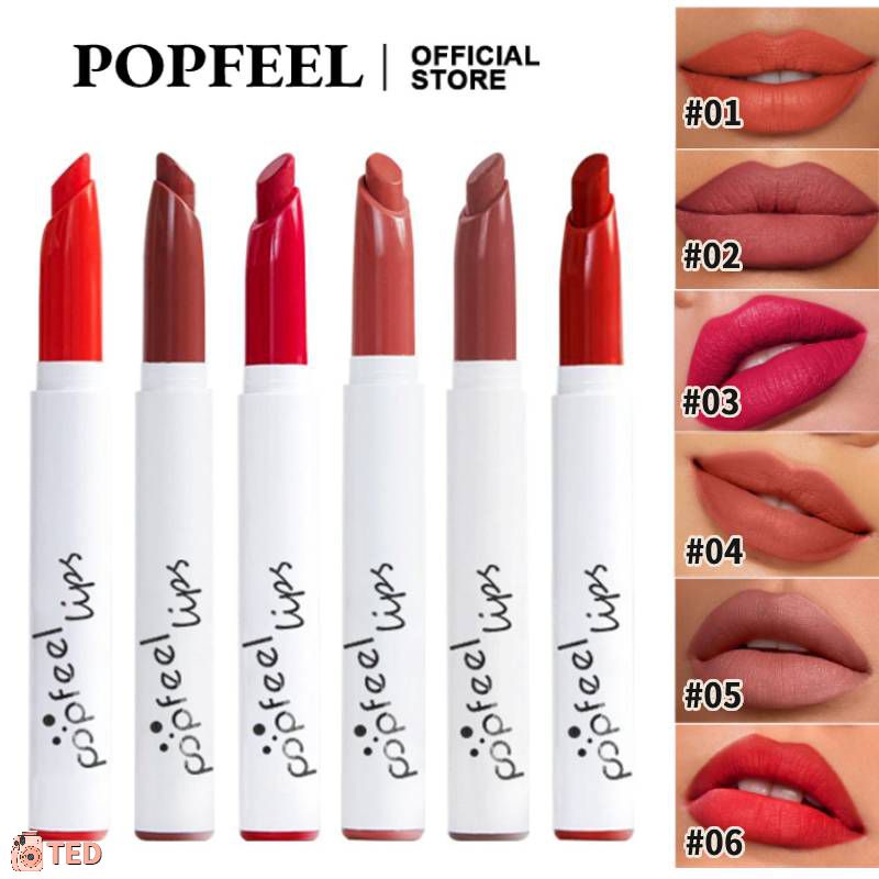 Juego de maquillaje de labios POPFEEL 2 uds lápiz de lápiz labial