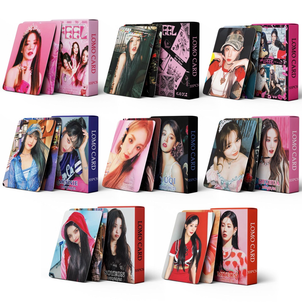 55 Unids Caja G I DLE Álbum FEEL Photocards SHUHUA YUQI MINNIE SOYEON