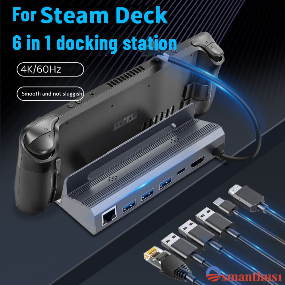 Estación De Acoplamiento Para Steam Deck Dock TV Base Stand 6 En 1 USB