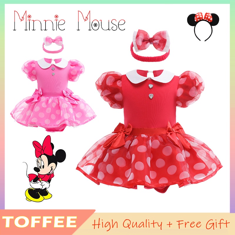 Beb Ni A Mickey Mouse Minnie Mesh Mameluco Tut Vestido Para Ni O