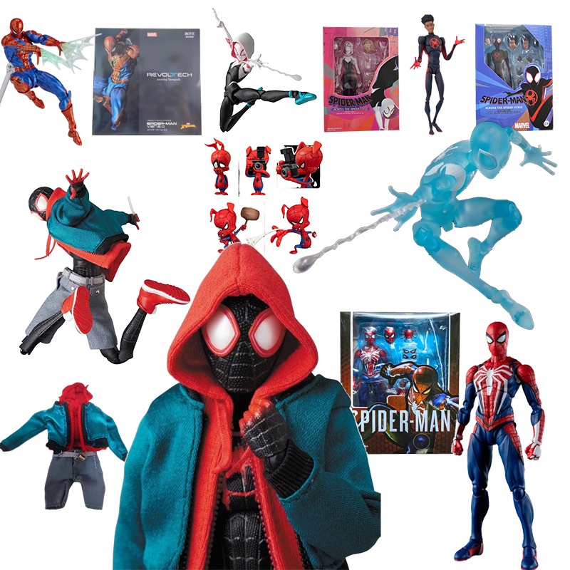 MAF 107 Spider Man SV Miles Morales SHF Gwen Peter B Parker Revoltech