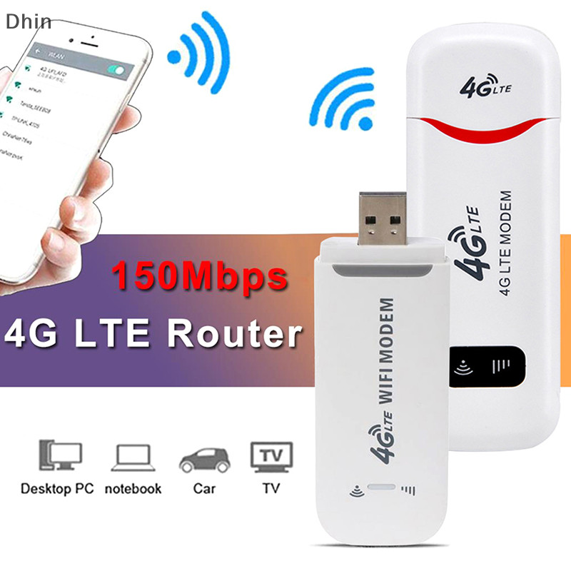 Dhin 4G LTE USB Módem Dongle 150Mbps Desbloqueado WiFi Adaptador De