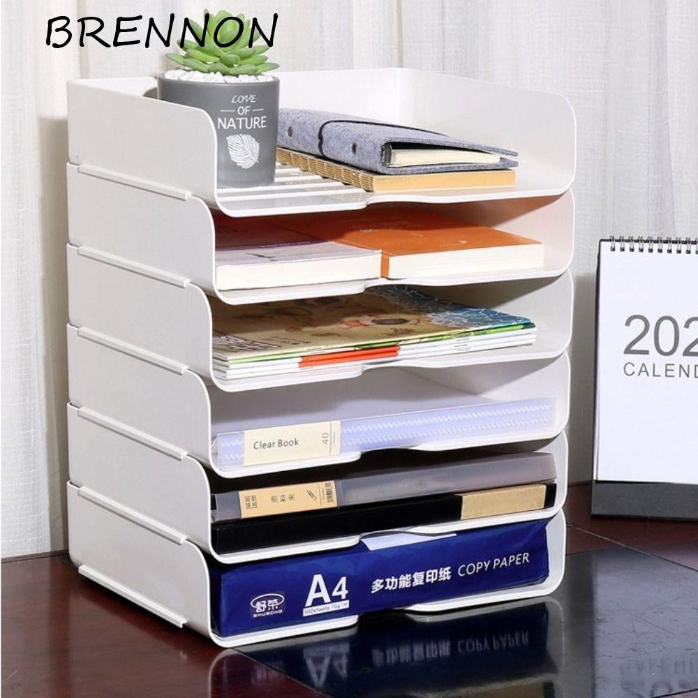 Brennon Pcs Apilable Estante De Archivos Libros Organizador A