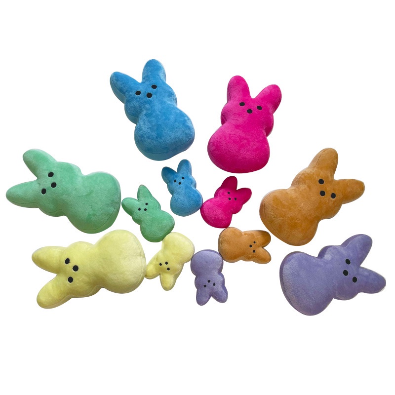 Peeps Just Born Easter Bunny Peluche Conejo Amarillo Azul Suave Relleno