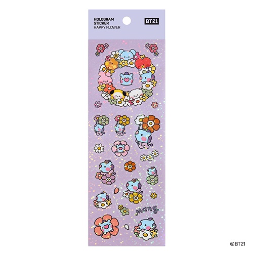 Bt Minini Hologram Sticker Happy Flower Shopee M Xico