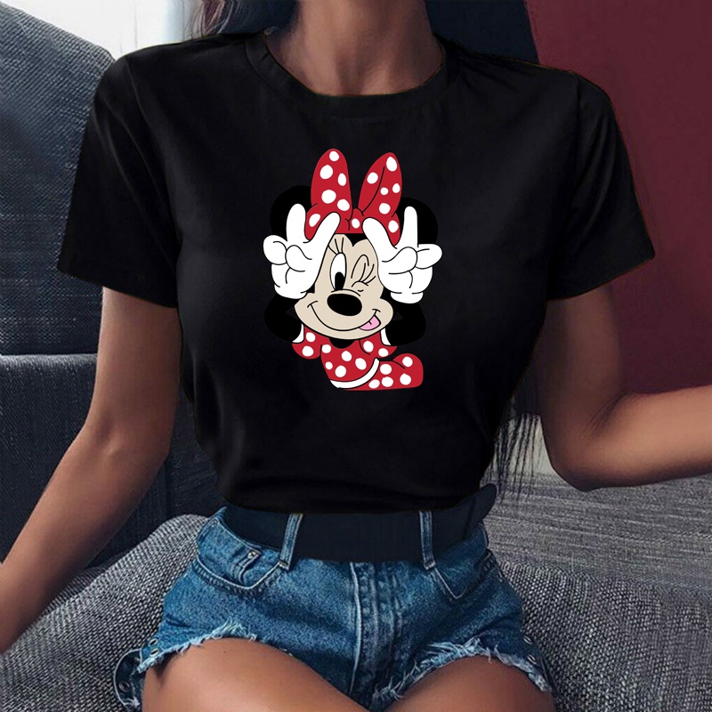 Minnie Mouse Playera Negra Mickey Camiseta Mickey Mouse Camisa
