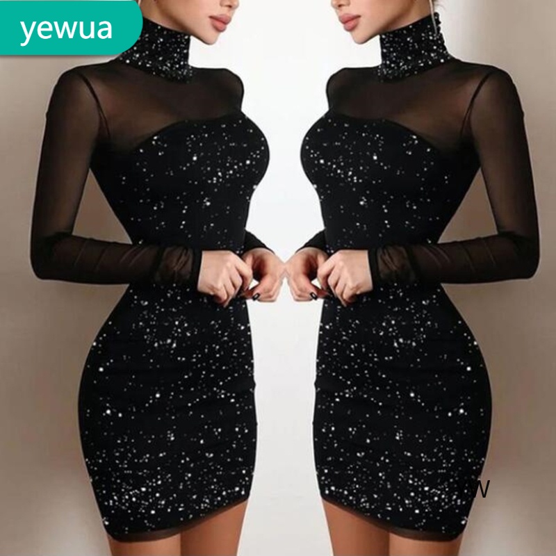 Vestido best sale brilloso negro