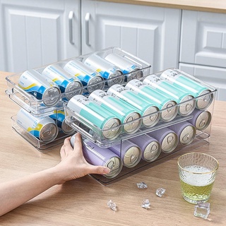 Organizador de latas de soda, contenedor dispensador de plástico  transparente para refrigerador. Gran soporte para bebidas para armarios de  cocina