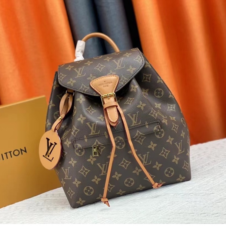 [Prepárese para salir] Original auténtica 100% Louis Vuitton LV nueva  mochila para mujer moda mochila portátil simple y versátil de gran capacidad