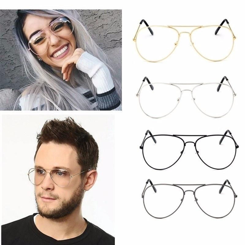 Lentes transparentes unisex de metal fino para gafas de aviador