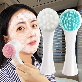 Cepillo de limpieza facial con mango acrílico, cepillo limpiador de cerdas  suaves, cepillo exfoliante facial para el cuidado de la cara, maquillaje