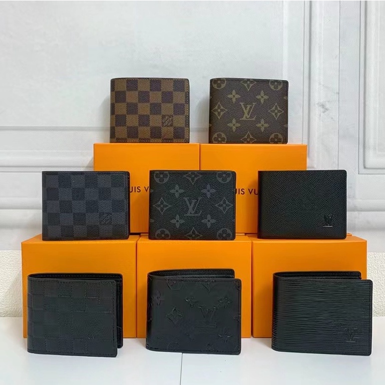 Spot) Tarjetero para hombre LV/Louis Vuitton new lychee pattern series (con  caja)