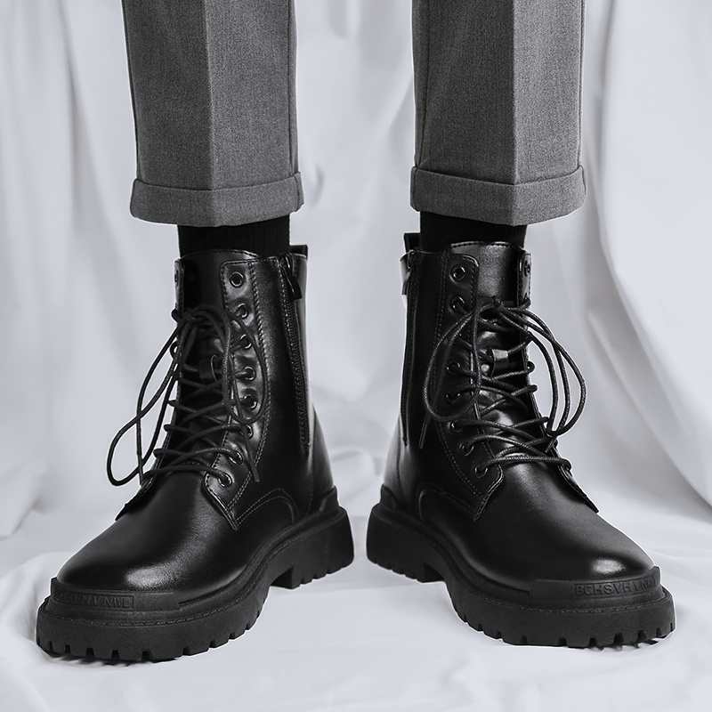 Botas de best sale cuero negro hombre