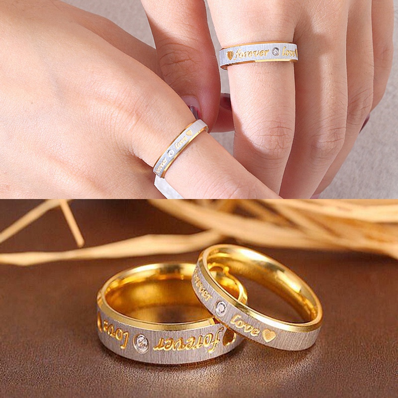 Anillo De Promesa De Pareja Forever Love De 4 6 Mm De Circonita De Oro De 18 Quilates Acero Inoxidable Para Hombres Y Mujeres Anillos De Boda De Titanio Joyeria Shopee Mexico