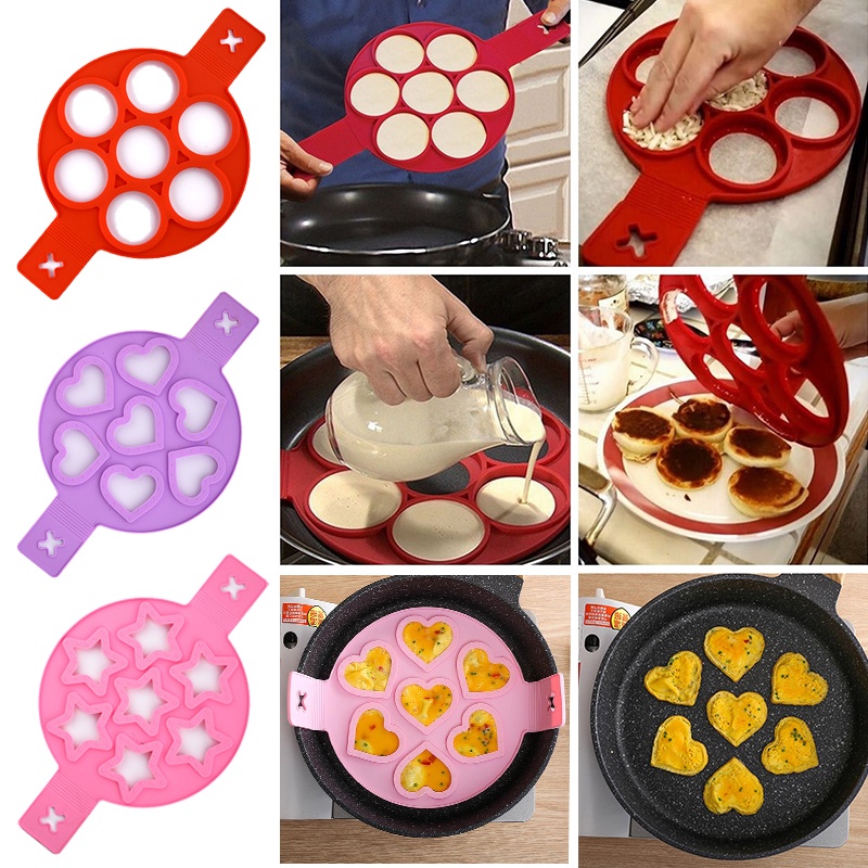 Molde De Silicona Para Panqueques Molde De Huevo De árbol De Navidad Molde Para Magdalenas De 4 Agujeros Para Hacer Panqueques De Huevo Para
